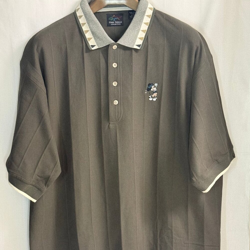 NWT Greg Norman Collection Disney Mickey Mouse Golf Polo Shirt - Moss Green -XXL